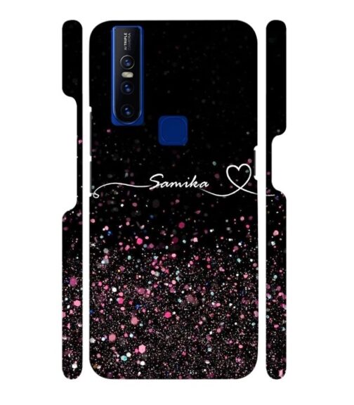 Sparkle design with Customize text Vivo V15 Mobile Cover
