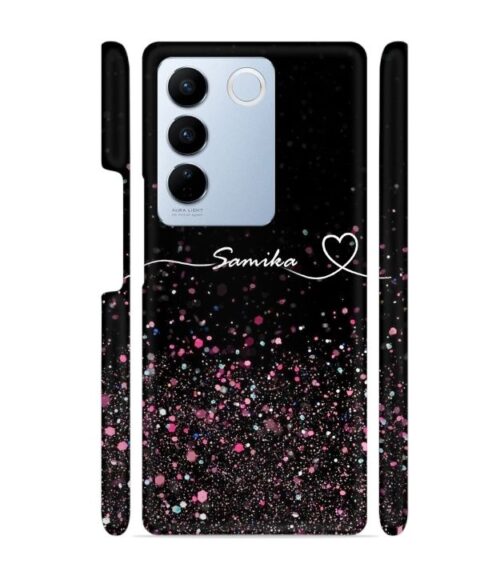 Sparkle design with Customize text Vivo V27 5G Mobile Cover