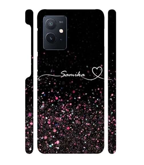 Sparkle design with Customize text iQOO Z6 Mobile Cover