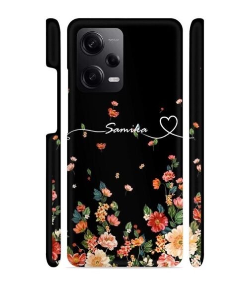 Floral design with Customize text Redmi Note 12 (5G) Mobile Cover