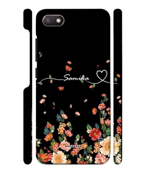 Floral design with Customize text Redmi 6 A Mobile Cover