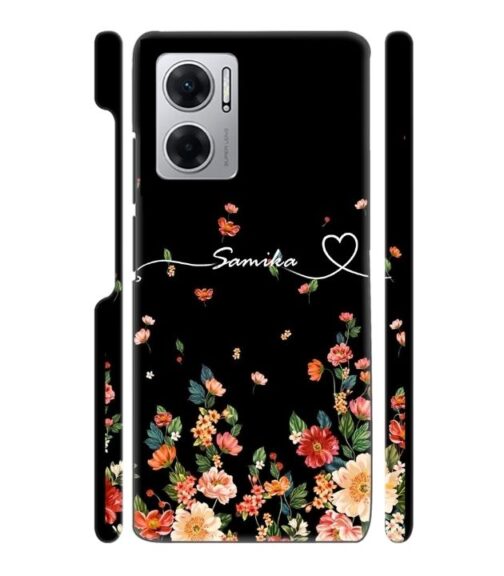 Floral design with Customize text Redmi 11 Prime (5G) Mobile Cover