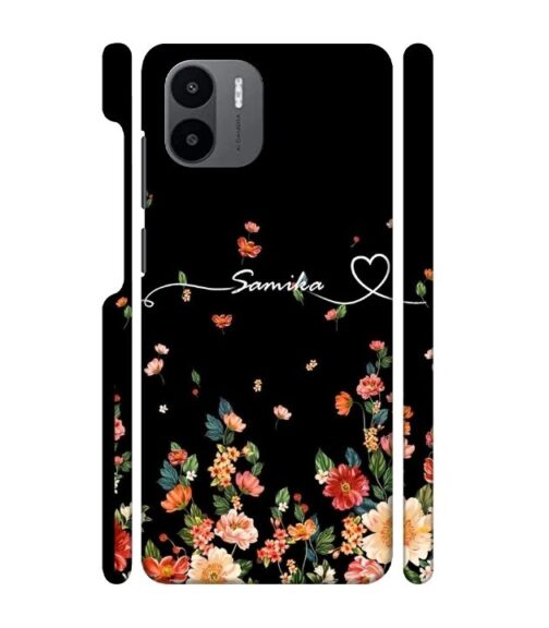 Floral design with Customize text Redmi A1 Mobile Cover