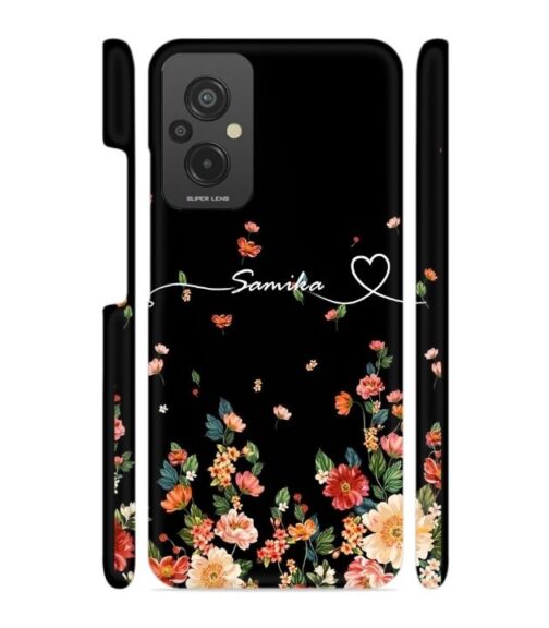 Floral design with Customize text Redmi 11 Prime (4G) Mobile Cover