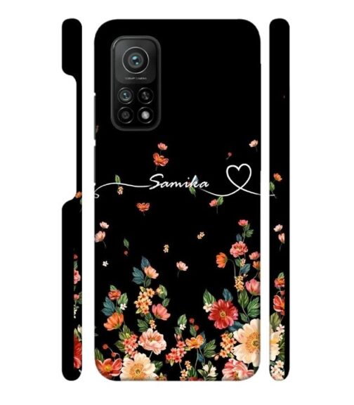 Floral design with Customize text Mi 10T Mobile Cover