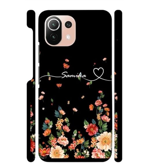 Floral design with Customize text Mi 11 Lite Mobile Cover