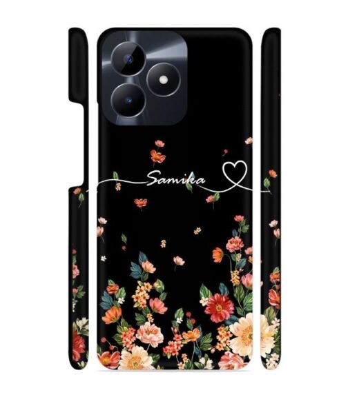 Floral design with Customize text Realme C53 Mobile Cover