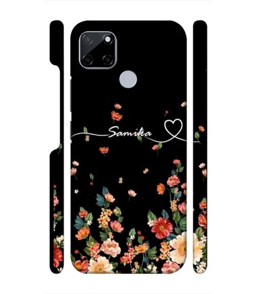 Floral design with Customize text Realme C21 Y Mobile Cover