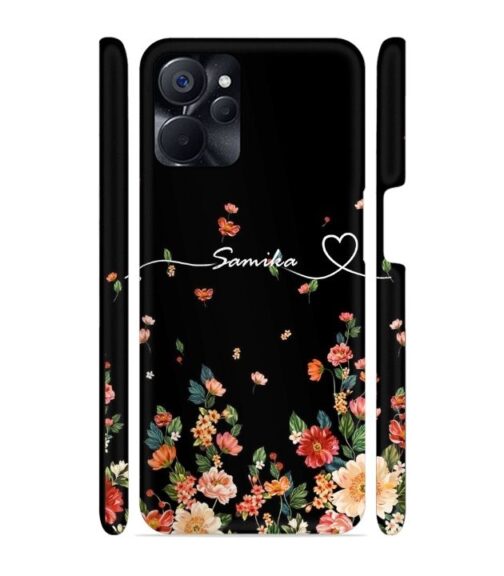 Floral design with Customize text Realme 9i (5G) Mobile Cover