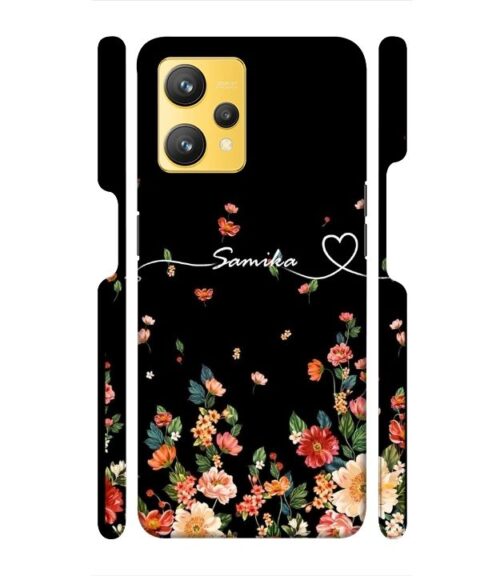Floral design with Customize text Realme 9 Mobile Cover