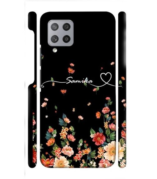 Floral design with Customize text Samsung Galaxy M33 5G Mobile Cover