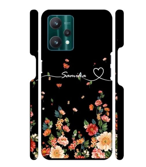 Floral design with Customize text Realme 9 Pro Mobile Cover
