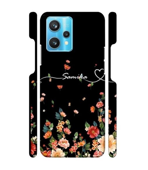 Floral design with Customize text Realme 9 Pro Plus Mobile Cover