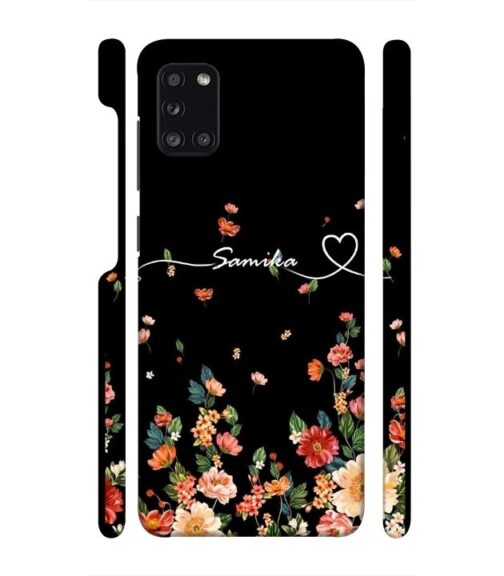 Floral design with Customize text Samsung Galaxy A31 Mobile Cover