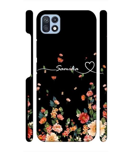 Floral design with Customize text Samsung Galaxy F42 (5G) Mobile Cover