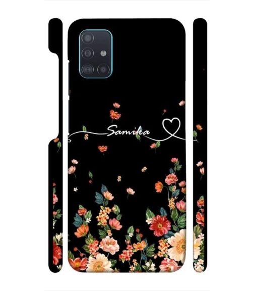 Floral design with Customize text Samsung Galaxy A51 Mobile Cover