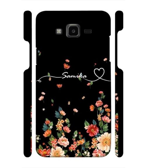 Floral design with Customize text Samsung Galaxy J7 (2016) Mobile Cover