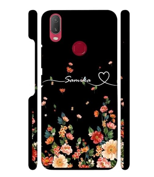 Floral design with Customize text Vivo Y95 Mobile Cover