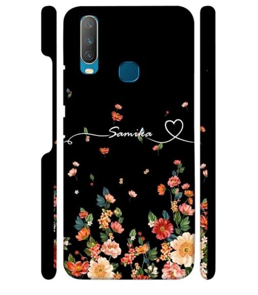 Floral design with samika text Vivo Y15 Mobile Cover