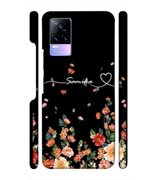 Floral design with Customize text Vivo Y73 Mobile Cover