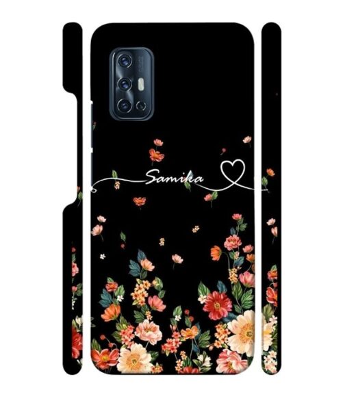 Floral design with Customize text Vivo V17 Mobile Cover