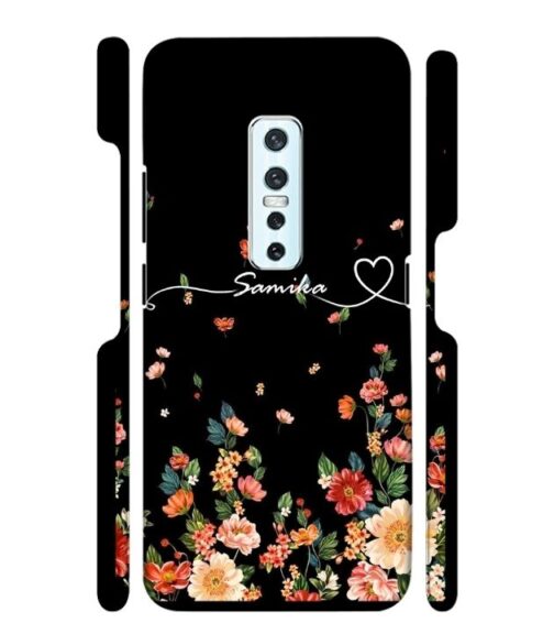 Floral design with Customize text Vivo V17 Pro Mobile Cover