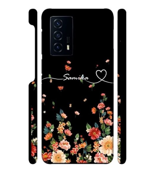 Floral design with Customize text Vivo V23 E (5G) Mobile Cover