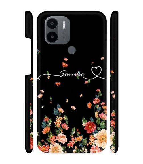 Floral design with Customize text Poco C50 Mobile Cover