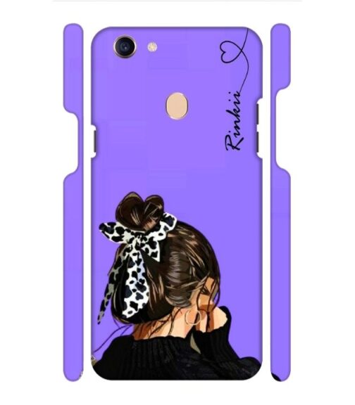 Girl with Customize text Oppo F7 Mobile Cover