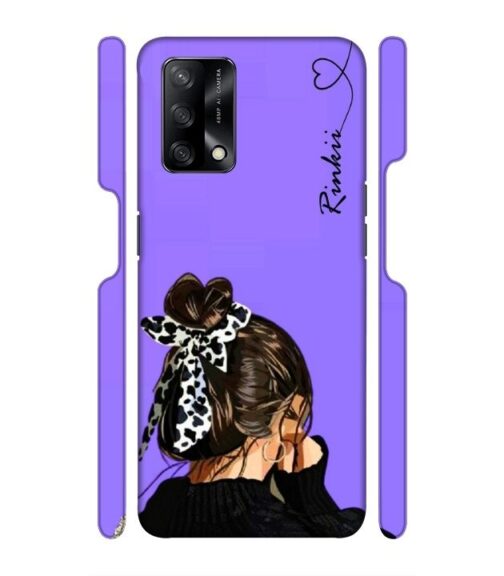 Girl with Customize text Oppo F19 S Mobile Cover