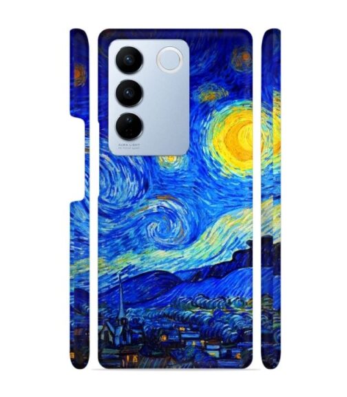 Abstract painting design to the sky and mountain Vivo V27 5G Mobile Cover