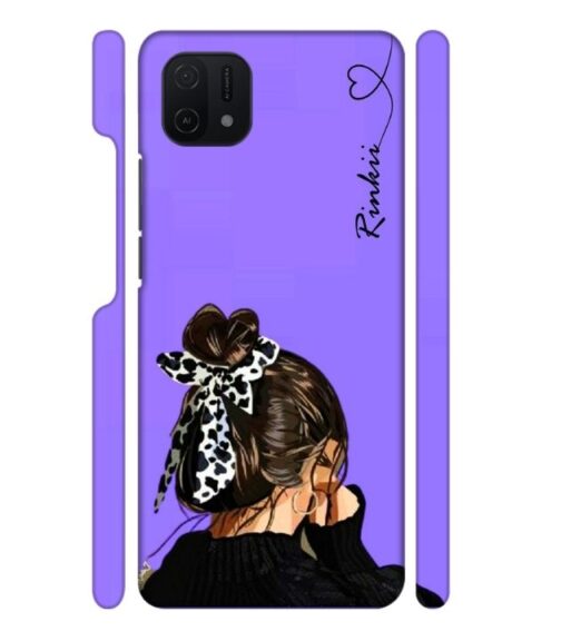 Girl with Customize text Oppo A16 E Mobile Cover