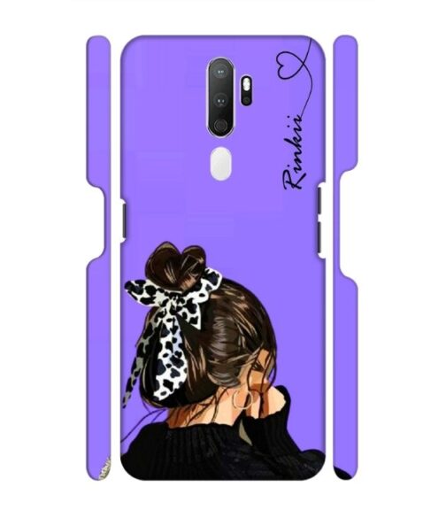 Girl with Customize text Oppo A9 (2020) Mobile Cover