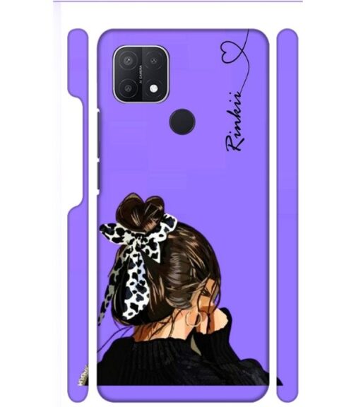 Girl with Customize text Oppo A15 S Mobile Cover