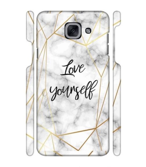 Blacky smoke with gold pattern with text love yourself Samsung Galaxy J7 Max Mobile Cover