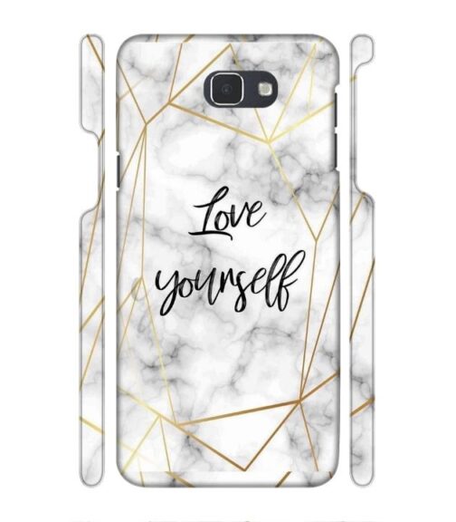 Blacky smoke with gold pattern with text love yourself Samsung Galaxy J7 Prime Mobile Cover