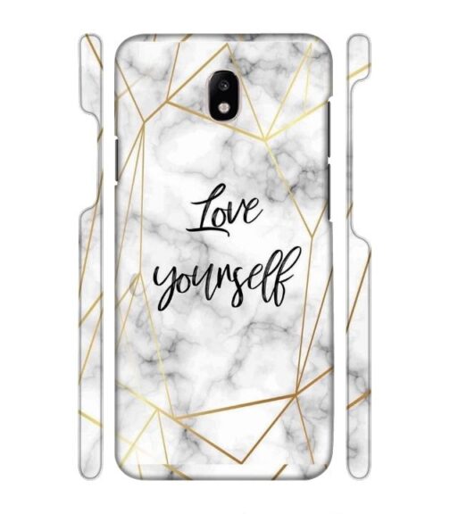 Blacky smoke with gold pattern with text love yourself Samsung Galaxy J7 (2017) Mobile Cover