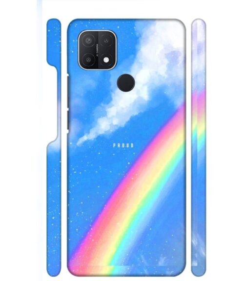 Blue sky with rainbow pattern Oppo A15 S Mobile Cover