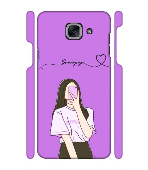 Girl gives mirror selfie pose with Customize Text Samsung Galaxy J7 Max Mobile Cover