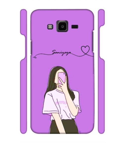 Girl gives mirror selfie pose with Customize Text Samsung Galaxy J7 (2016) Mobile Cover