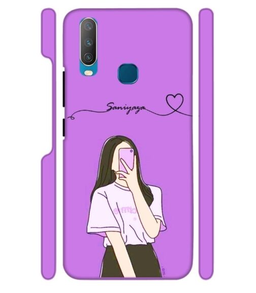 Girl gives mirror selfie pose Vivo Y15 Mobile Cover