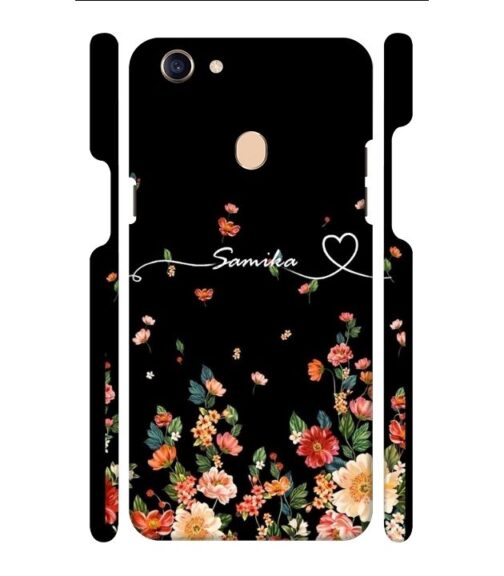 Floral design with Customize text Oppo F7 Mobile Cover