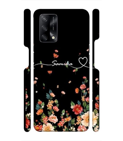 Floral design with Customize text Oppo F19 S Mobile Cover