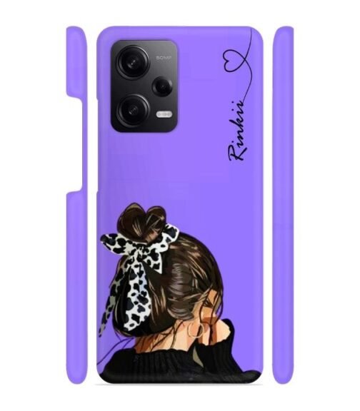 Girl with Customize text Redmi Note 12 (5G) Mobile Cover