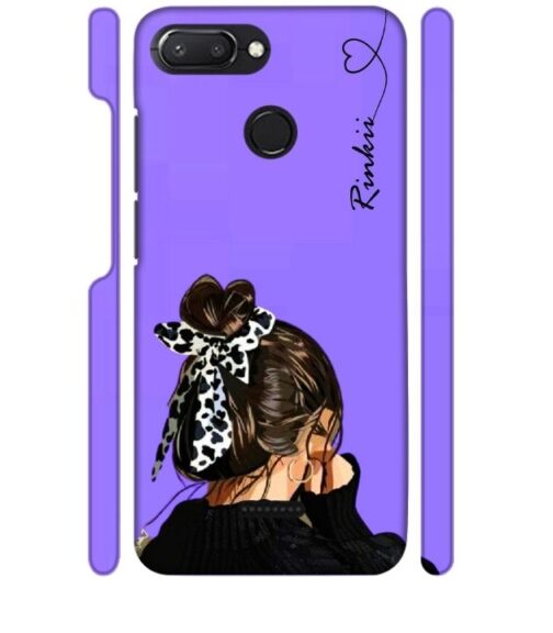 Girl with Customize text Redmi 6 Mobile Cover