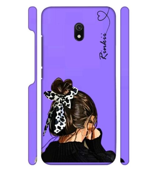 Girl with Customize text Redmi 8 A Mobile Cover