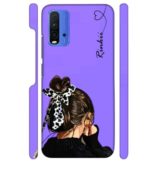 Girl with Customize text Redmi 9 Power Mobile Cover