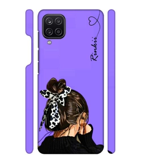 Girl with Customize text Samsung Galaxy A12 Mobile Cover