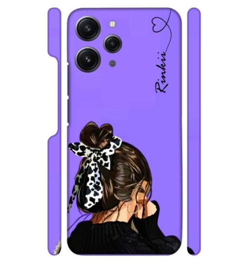 Girl with Customize text Redmi 12 (5G) Mobile Cover