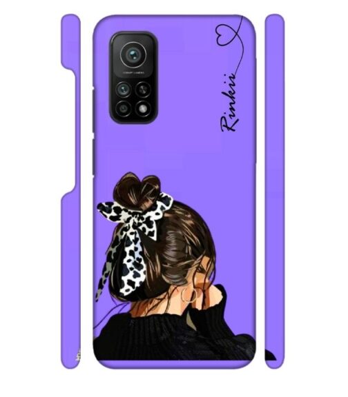 Girl with Customize text Mi 10T Mobile Cover
